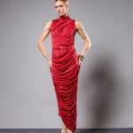 VESTIDO MIDI BECA RED WINE