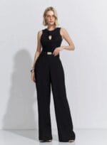 CALCA WIDE LEG CINTO ALFAIATARIA COLORS PRETO