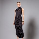 VESTIDO MIDI BECA PRETO