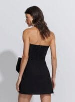 VESTIDO CURTO MAXI LACO ALFAIATARIA VISCO PRETO - Imagem 2