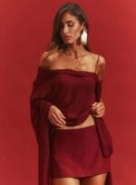 CONJUNTO BLUSA E SHORT BASTET BORDO FINE WINE - Imagem 5