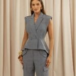 BLAZER SEM MANGA ELISE INDIGO