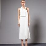 VESTIDO MIDI ROE OFF WHITE