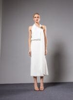 VESTIDO MIDI ROE OFF WHITE
