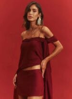 CONJUNTO BLUSA E SHORT BASTET BORDO FINE WINE - Imagem 4