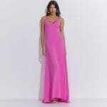 VESTIDO LONGO CREPE ONASIS ROSA