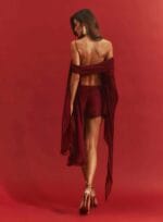 CONJUNTO BLUSA E SHORT BASTET BORDO FINE WINE - Imagem 3