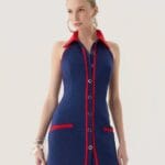 VESTIDO CURTO POLO BICOLOR MARINHO