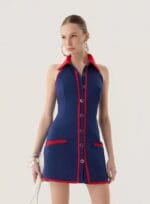 VESTIDO CURTO POLO BICOLOR MARINHO