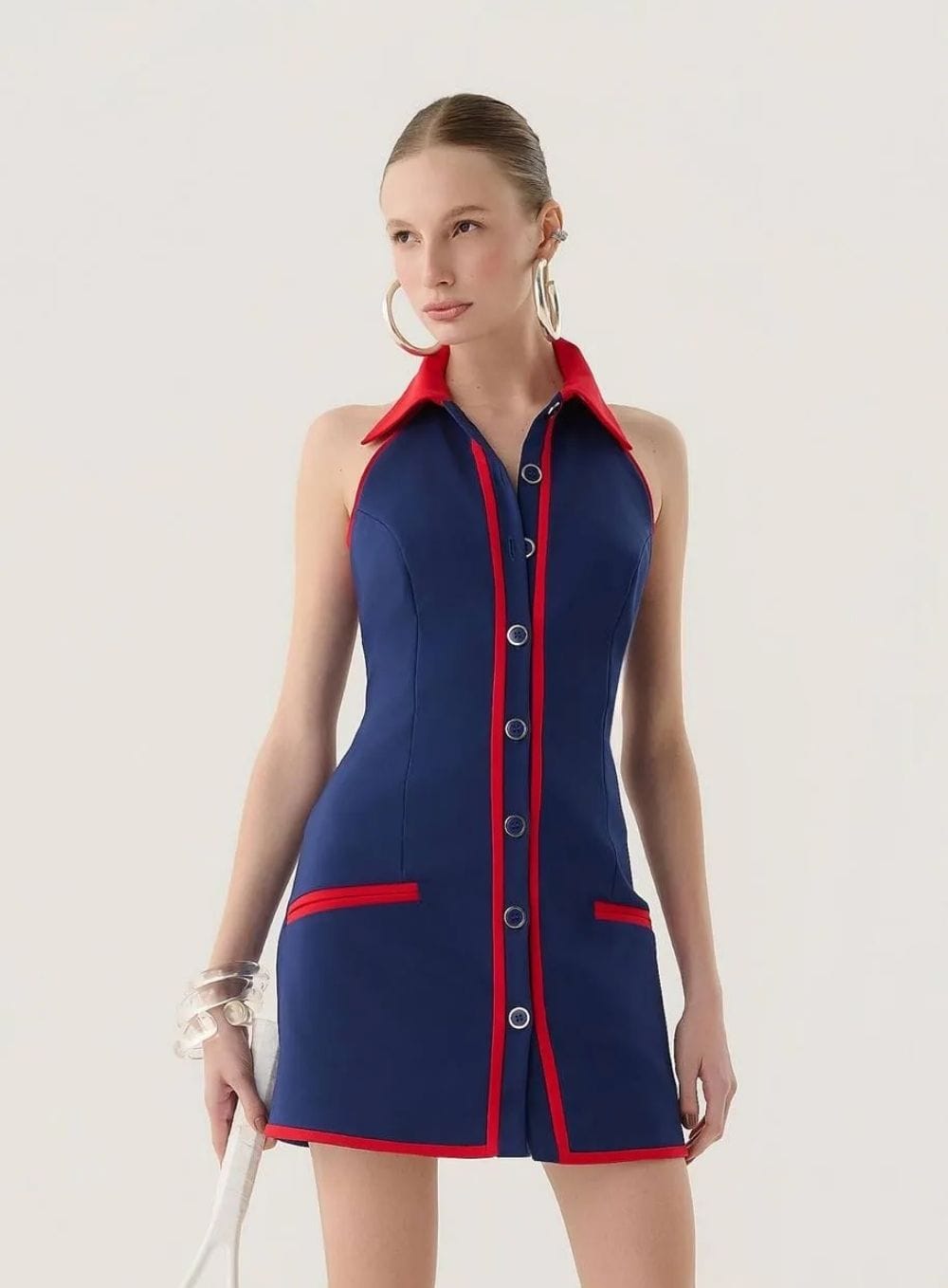 fa94b561fd85ab3568e2cfb37ac2fa88.jpg VESTIDO CURTO POLO BICOLOR MARINHO - Imagem 1