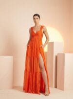 VESTIDO LONGO LARANJA