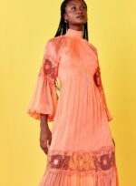 VESTIDO LONGO DECOTE COSTAS RENDA PESSEGO - Imagem 3