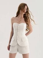 CONJUNTO CORSELET ALOGANDO SHORT SUMMER OFF WHITE