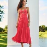 VESTIDO MATELASSE FLUIDO LARANJA LIVING CORAL