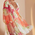 VESTIDO MINI RODADO COM RENDA FLORAL