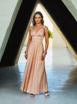 VESTIDO MIDI PARCIAL PELE