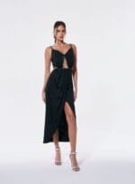 VESTIDO SHINING VAZADOS PRETO