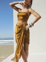 CONJUNTO TOP/SAIA JULIA MARROM GOLDBIT - Imagem 3