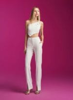 CALCA ALFAIATARIA BOLSO CHAPADO OFF WHITE - Imagem 3