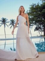 VESTIDO MAXI MIDI ASSIMETRICO OFF WHITE - Imagem 5