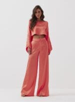 BLUSA COM BORDADO THAINA LARANJA NEON - Imagem 3