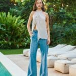 CALCA WIDE LEG CURTA JEANS