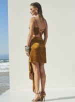 CONJUNTO TOP/SAIA JULIA MARROM GOLDBIT - Imagem 2