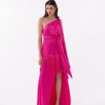 VESTIDO LONGUETE UM OMBRO SO PINK