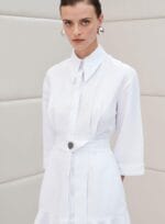 VESTIDO CURTO BABADO FRENTE BRANCO - Imagem 2