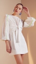 VESTIDO CURTO MANGA LAISE BRANCO