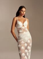 VESTIDO MIDI RENDA COM BANDAGEM OFF WHITE - Imagem 2