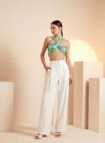 TOP TORCIDO LAME VERDE AGUA