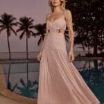 VESTIDO MAXI MIDI ARGOLAS BEGE BRILHANTINO