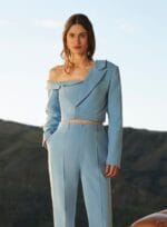 BLAZER CROPED OMBRO SO AZUL