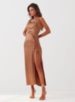 VESTIDO TEREZA BEGE LEATHER - Imagem 3