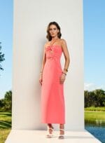 VESTIDO CUT OUT LARANJA LIVING CORAL