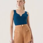 SHORT MIX BOTOES CAMEL