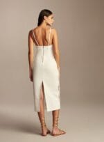 VESTIDO MIDI RENDA COM BANDAGEM OFF WHITE - Imagem 3