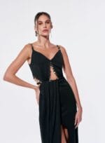 VESTIDO SHINING VAZADOS PRETO - Imagem 3