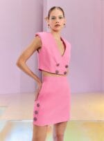 COLETE BOTOES ROSA - Imagem 2