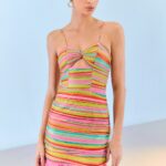 VESTIDO MINI DRAPEADO LISTRAS