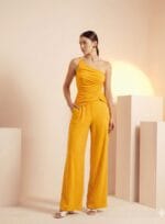 CALCA PALLAZZO AMARELO OURO