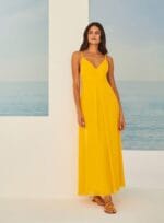 VESTIDO MIDI SUN FLOWER AMARELO BULGARIA