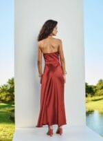 VESTIDO MIDI ALCA CRUZADA MARROM BROWN ZHANGYE - Imagem 3