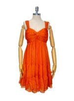 VESTIDO MINI BOJO TORCIDO DRAPEADO LARANJA - Imagem 2