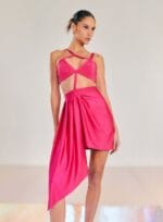 VESTIDO CURTO DECOTE CRUZADO PINK