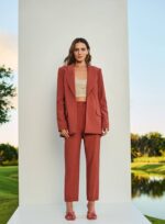 CONJUNTO CALCA E BLAZER FENDA COSTA MARROM BRONZE