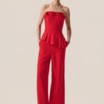 CONJUNTO CORSET ESTRUTURADO WIDE LEG VERMELHO