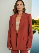 CONJUNTO CALCA E BLAZER FENDA COSTA MARROM BRONZE - Imagem 2