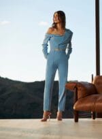 BLAZER CROPED OMBRO SO AZUL - Imagem 4